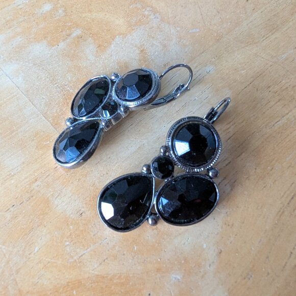 BN Black Crystal Statement Earrings - Picture 2 of 6